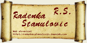 Radenka Stanulović vizit kartica